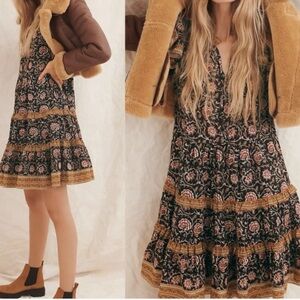 Black and gold hippie mini dress 3x